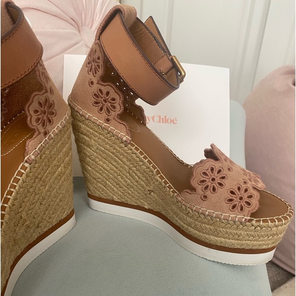 NEW SEE BY CHLOE WEDGES: worn 1 time in house to try on: 🩷SIZE US6/EU36 - Picture 3 of 8